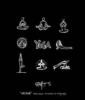 Spor arka plan illüstrasyon / vektör çizim / blackboard stili