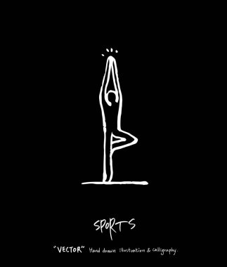 Spor arka plan illüstrasyon / vektör çizim / blackboard stili