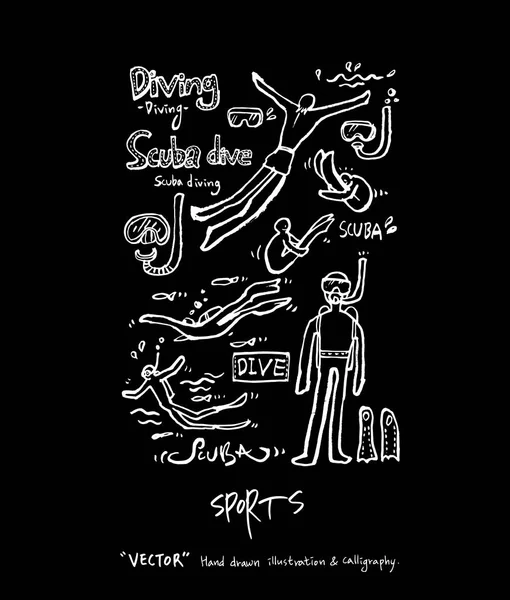 Spor arka plan illüstrasyon / vektör çizim / blackboard stili