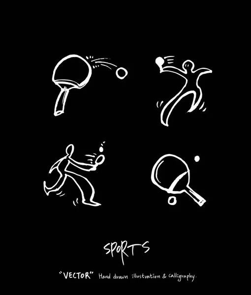 スポーツの背景イラスト ベクトル イラスト 黒板スタイル — ストックベクタ