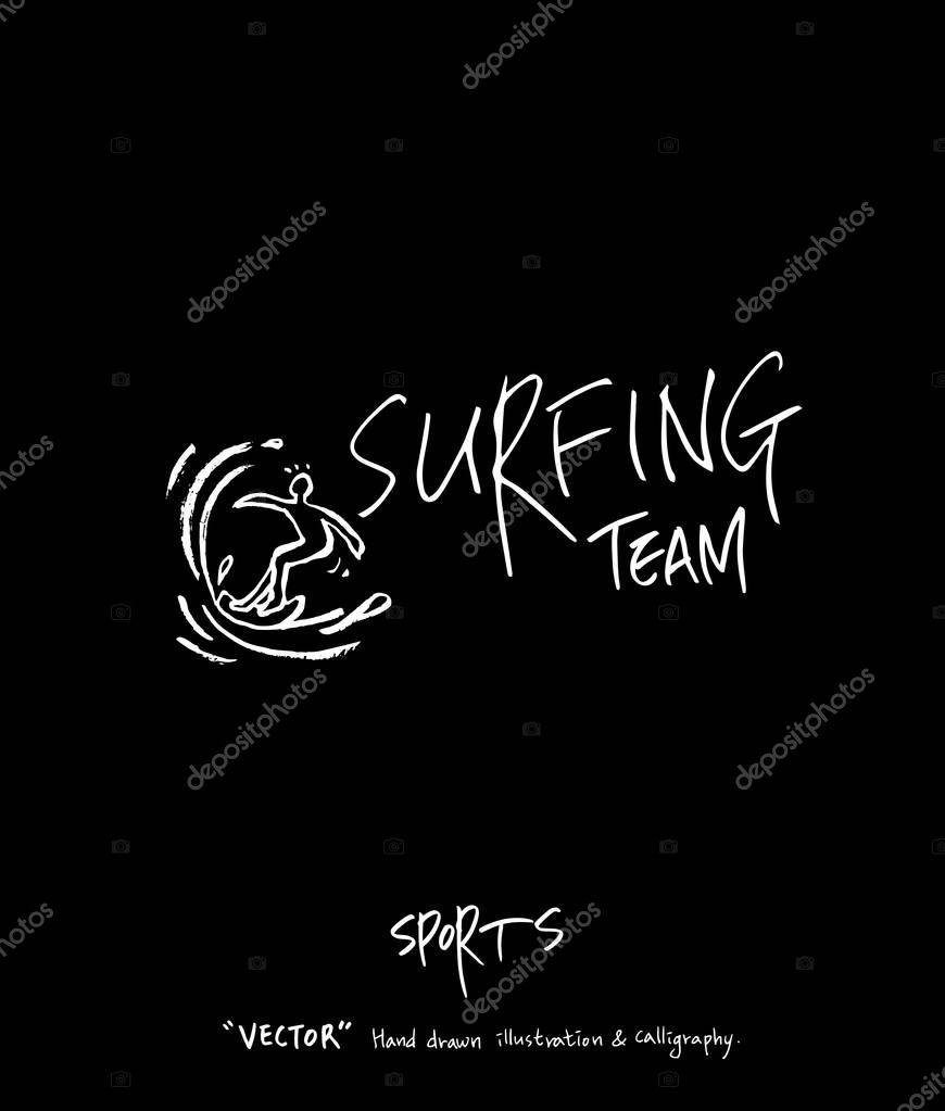 Sport background illustration / vector illustration / blackboard style