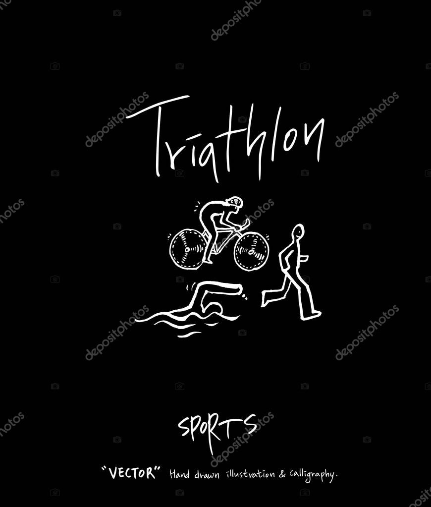 Sport background illustration / vector illustration / blackboard style