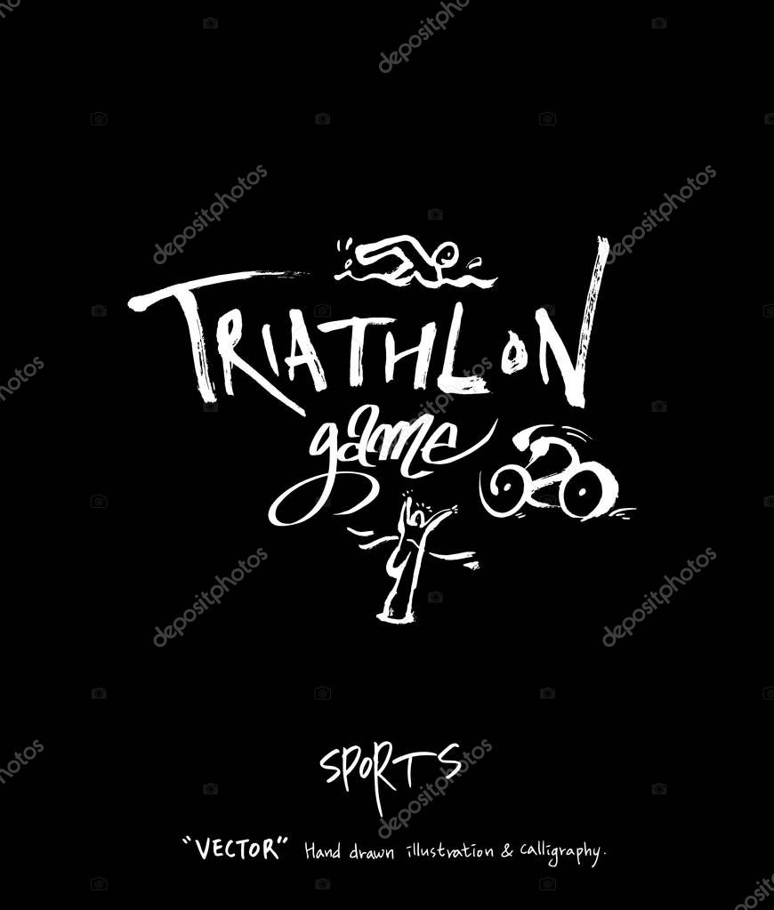 Sport background illustration / vector illustration / blackboard style