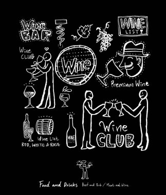 Elle çizilmiş Restoran poster / gıda menü resimleri - vektör