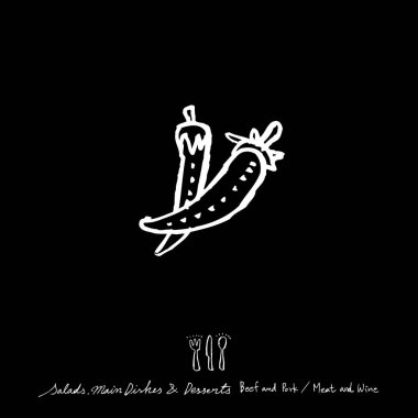 Elle çizilmiş Restoran poster / gıda menü resimleri - vektör