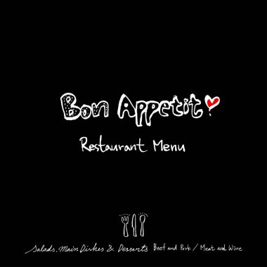 Elle çizilmiş Restoran poster / gıda menü resimleri - vektör