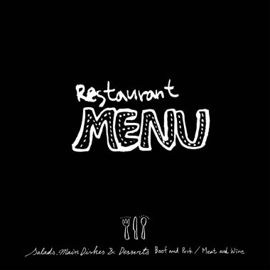 Elle çizilmiş Restoran poster / gıda menü resimleri - vektör