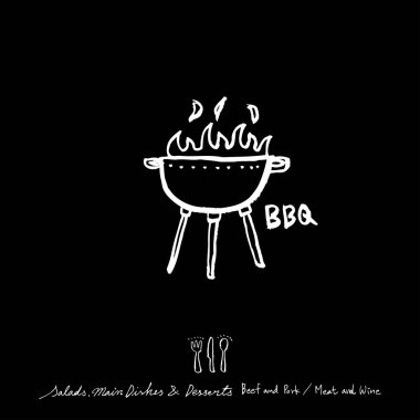 Elle çizilmiş Restoran poster / gıda menü resimleri - vektör