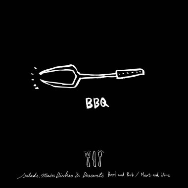 Elle çizilmiş Restoran poster / gıda menü resimleri - vektör