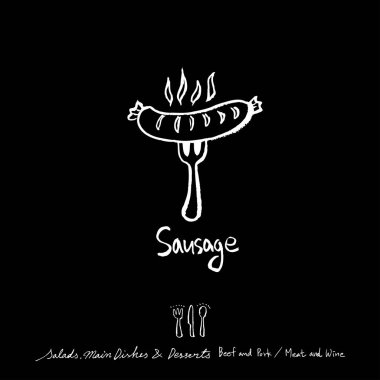 Elle çizilmiş Restoran poster / gıda menü resimleri - vektör