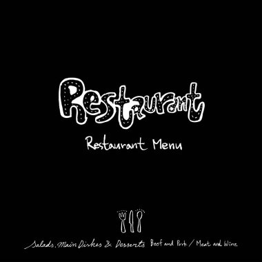 Elle çizilmiş Restoran poster / gıda menü resimleri - vektör