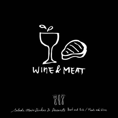 Elle çizilmiş Restoran poster / gıda menü resimleri - vektör