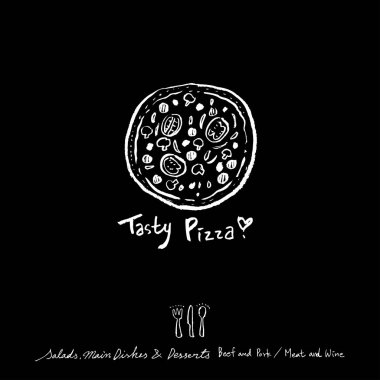 Elle çizilmiş Restoran poster / gıda menü resimleri - vektör