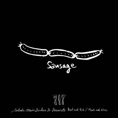 Elle çizilmiş Restoran poster / gıda menü resimleri - vektör