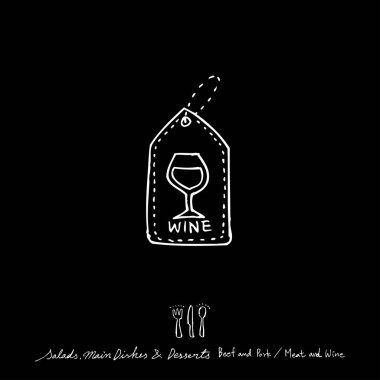 Elle çizilmiş Restoran poster / gıda menü resimleri - vektör