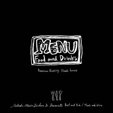 Elle çizilmiş Restoran poster / gıda menü resimleri - vektör