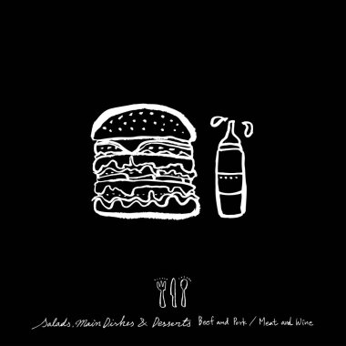 Elle çizilmiş Restoran poster / gıda menü resimleri - vektör