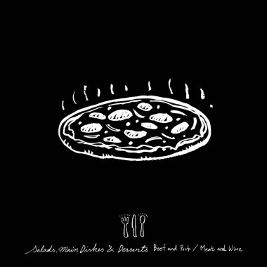 Elle çizilmiş Restoran poster / gıda menü resimleri - vektör