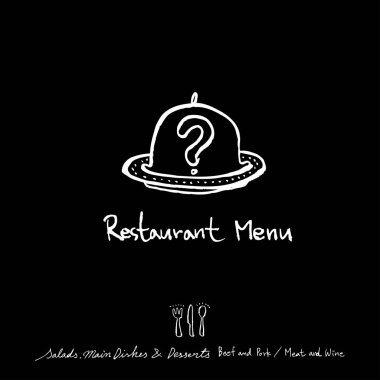 Elle çizilmiş Restoran poster / gıda menü resimleri - vektör