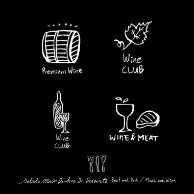 Elle çizilmiş Restoran poster / gıda menü resimleri - vektör