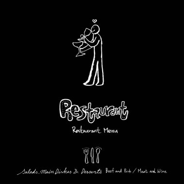 Restoran poster / yarım yamalak gıda menü resimleri - vektör