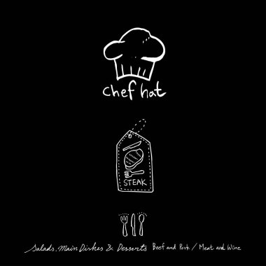 Restoran poster / yarım yamalak gıda menü resimleri - vektör