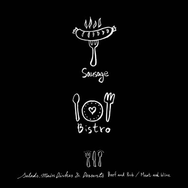 Restoran poster / yarım yamalak gıda menü resimleri - vektör