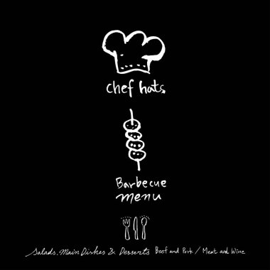 Restoran poster / yarım yamalak gıda menü resimleri - vektör