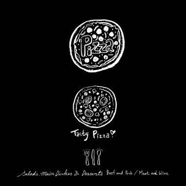 Restoran poster / yarım yamalak gıda menü resimleri - vektör