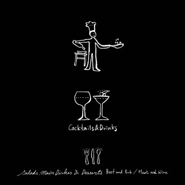 Restoran poster / yarım yamalak gıda menü resimleri - vektör