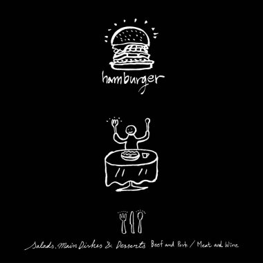 Restoran poster / yarım yamalak gıda menü resimleri - vektör