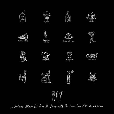 Restoran poster / yarım yamalak gıda menü resimleri - vektör
