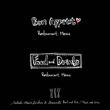 Restoran poster / yarım yamalak gıda menü resimleri - vektör