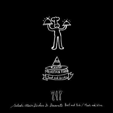 Restoran poster / yarım yamalak gıda menü resimleri - vektör