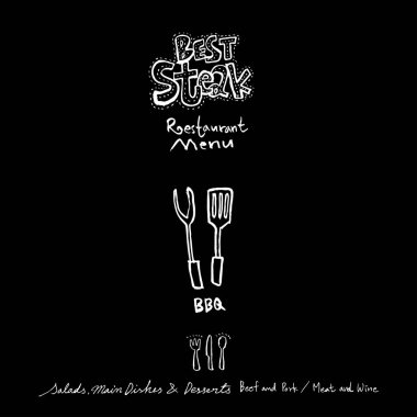 Restoran poster / yarım yamalak gıda menü resimleri - vektör