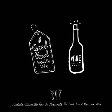 Restoran poster / yarım yamalak gıda menü resimleri - vektör