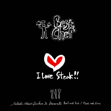 Restoran poster / yarım yamalak gıda menü resimleri - vektör