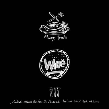 Restoran poster / yarım yamalak gıda menü resimleri - vektör