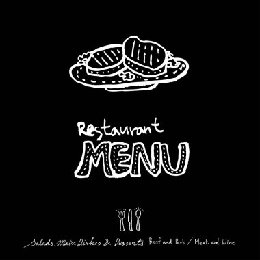 Restoran poster / yarım yamalak gıda menü resimleri - vektör