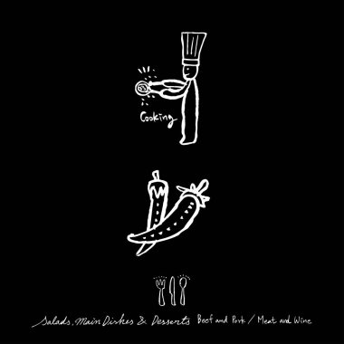 Restoran poster / yarım yamalak gıda menü resimleri - vektör