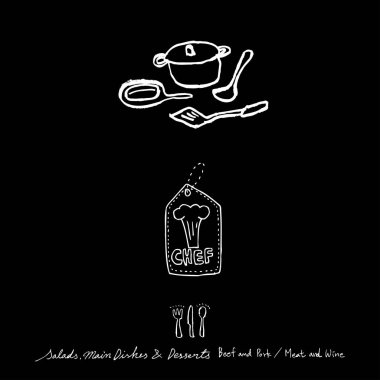 Restoran poster / yarım yamalak gıda menü resimleri - vektör