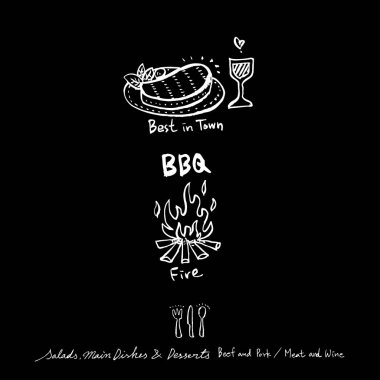 Restoran poster / yarım yamalak gıda menü resimleri - vektör