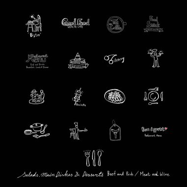 Restoran poster / yarım yamalak gıda menü resimleri - vektör