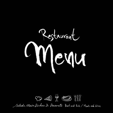 Restoran poster / yarım yamalak gıda menü resimleri - vektör