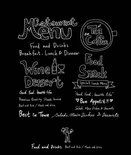 Elle çizilmiş Restoran poster / gıda menü resimleri - vektör