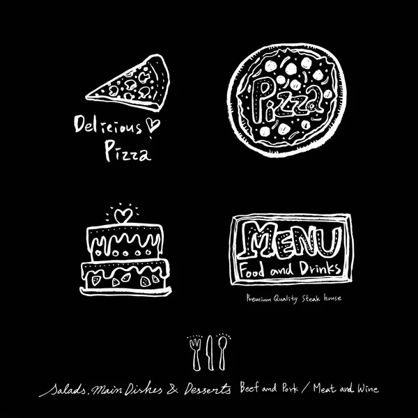Elle çizilmiş Restoran poster / gıda menü resimleri - vektör