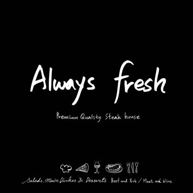 Restoran poster / yarım yamalak gıda menü resimleri - vektör