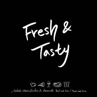 Restoran poster / yarım yamalak gıda menü resimleri - vektör