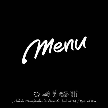 Restoran poster / yarım yamalak gıda menü resimleri - vektör