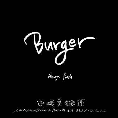 Restoran poster / yarım yamalak gıda menü resimleri - vektör